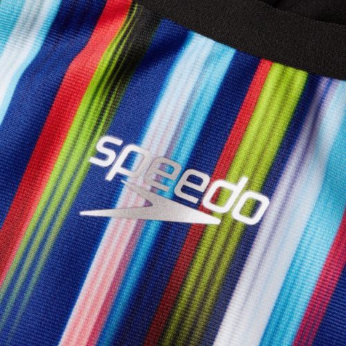 Speedo Placement Digi Turnback costume da bagno intero donna bellissimo blu/blk/lt adriatic