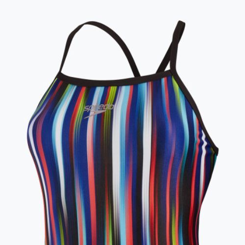 Speedo Placement Digi Turnback costume da bagno intero donna bellissimo blu/blk/lt adriatic