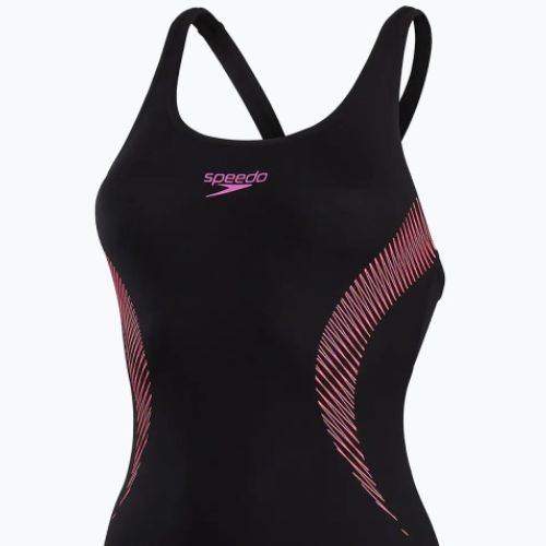 Speedo Placement Muscleback costume intero donna nero/neon orchid/fluo tang