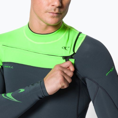Uomo O'Neill Hammer 2 mm Chest Zip L/S Spring hl7/graphite/dayglo Swim Foam