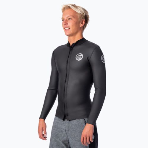 Maglietta Rip Curl Dawn Patrol 1.5mm F/Zip in neoprene nero da uomo