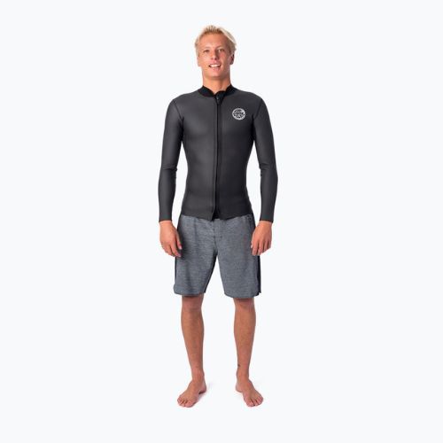 Maglietta Rip Curl Dawn Patrol 1.5mm F/Zip in neoprene nero da uomo