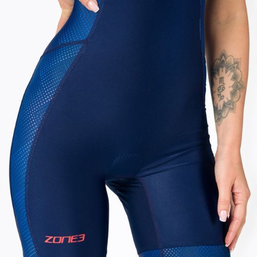 Tuta da triathlon da donna ZONE3 Activate SS blu/corallo