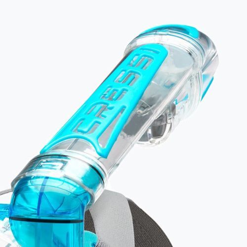 Maschera da snorkeling Cressi Duke Dry Full Face trasparente/acquamarina