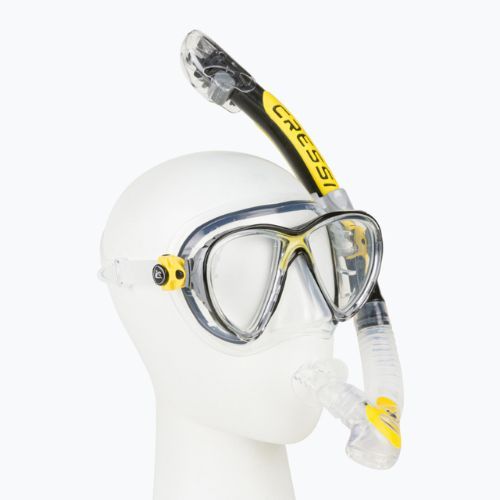 Set da immersione Cressi Big Eyes Evolution + Alpha Ultra Dry giallo