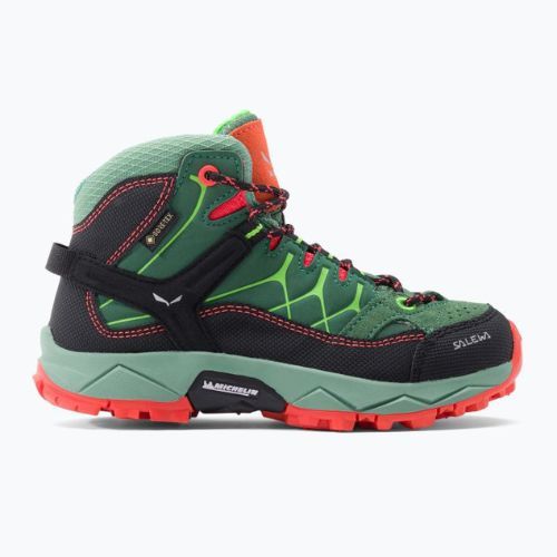 Salewa Alp Trainer Mid GTX, scarponcino da trekking per bambini in mirto e pallini.