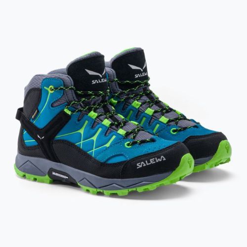Scarponi da trekking per bambini Salewa Alp Trainer Mid GTX blu danubio/verde fluo
