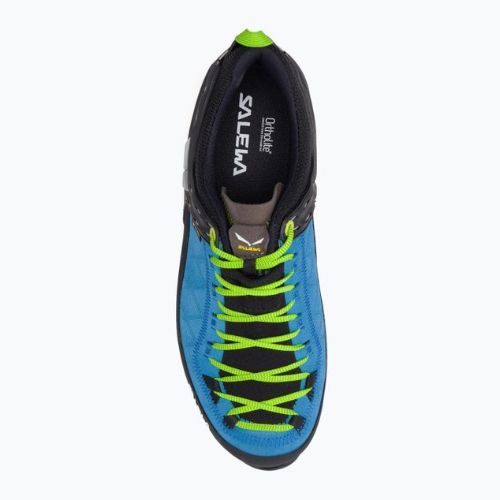 Stivali da trekking da uomo Salewa MTN Trainer 2 GTX blu danubio/verde fluo