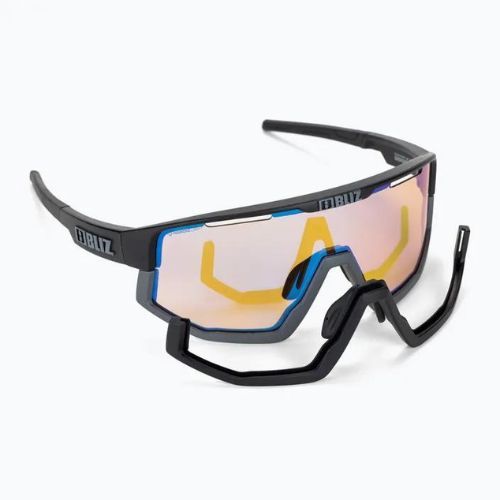 Occhiali da sole Bliz Fusion Nano Optics Nordic Light nero opaco/corallo/blu arancione multi