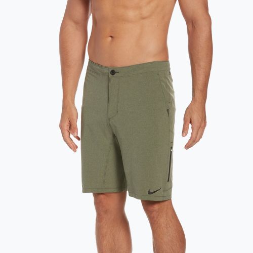 Pantaloncini da bagno cargo Nike Flow 9" Hybrid da uomo, color kaki