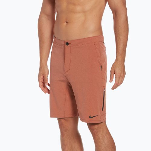 Pantaloncini da bagno Nike Flow 9" Hybrid rugged arancione da uomo