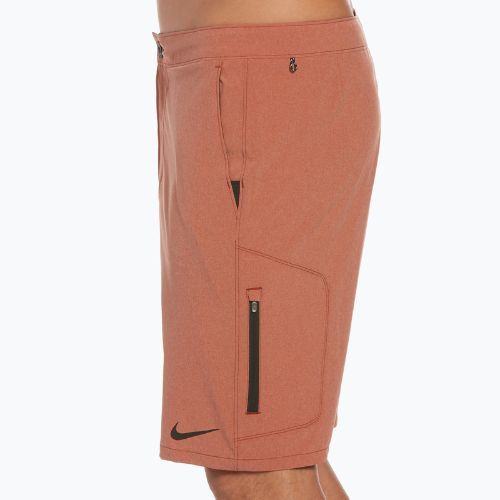 Pantaloncini da bagno Nike Flow 9" Hybrid rugged arancione da uomo