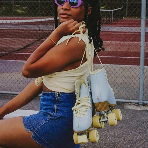 Pattini da donna IMPALA Quad Skate blu cielo giallo