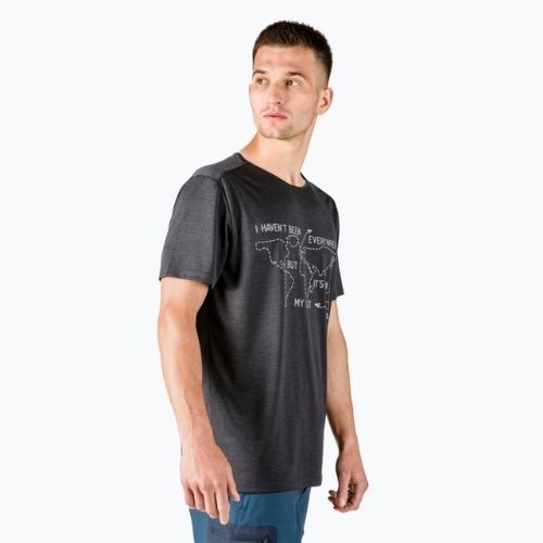 Maglietta da trekking Jack Wolfskin da uomo Pack & Go Travel nero