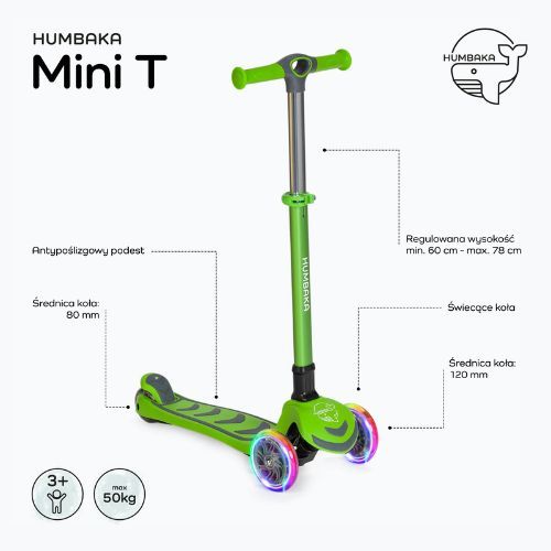 HUMBAKA Mini T monopattino triciclo per bambini verde