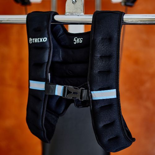 TREXO WV-05 Gilet per allenamento con i pesi da 5 kg nero