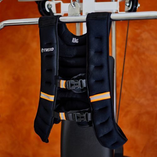 TREXO WV-10 Gilet per allenamento con i pesi da 10 kg nero