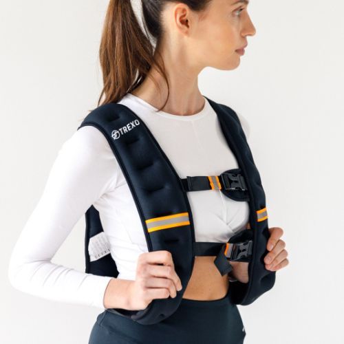TREXO WV-10 Gilet per allenamento con i pesi da 10 kg nero
