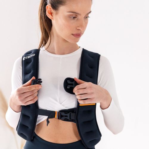 TREXO WV-10 Gilet per allenamento con i pesi da 10 kg nero