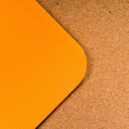 TREXO Tappetino yoga TPE sughero 6 mm arancione