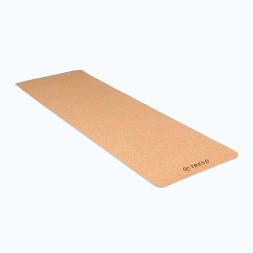 TREXO Tappetino yoga TPE sughero 6 mm arancione