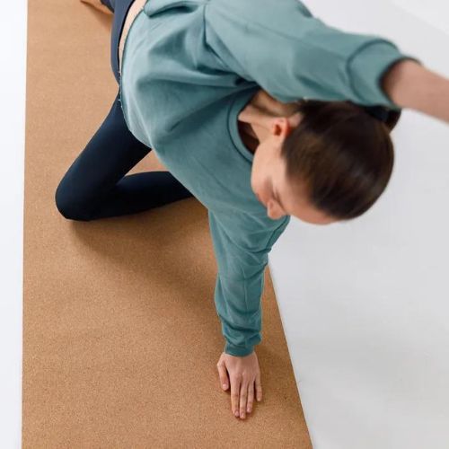 TREXO Tappetino yoga in sughero TPE 6 mm nero