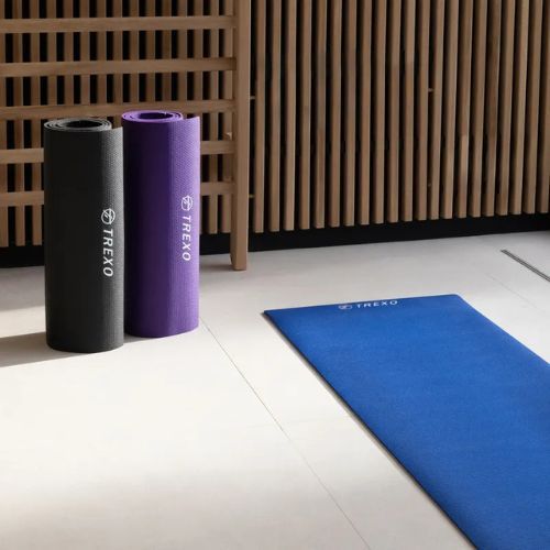 Tappetino yoga TREXO PVC 6 mm nero