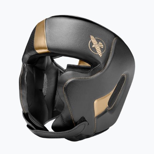 Hayabusa T3 Casco da boxe senza mento nero/oro