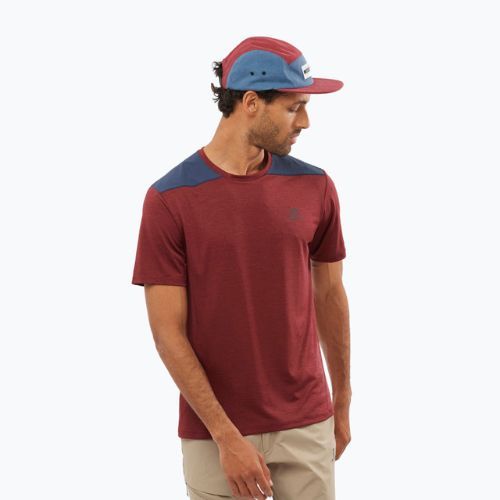 Maglietta da trekking Salomon Outline cabernet/mood da uomo