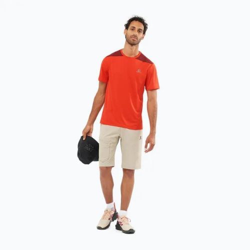Salomon Outline maglia da trekking da uomo rosso fuoco/cabe