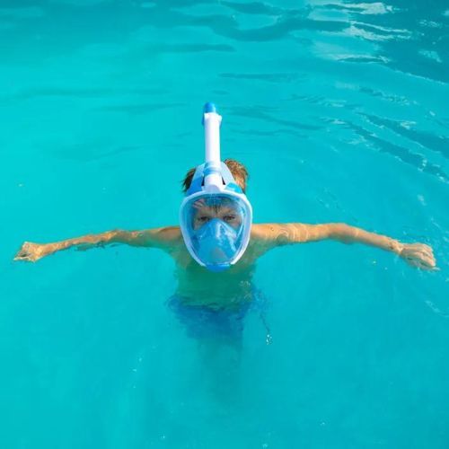 Maschera integrale per bambini per lo snorkeling AQUASTIC SMK-01N blu