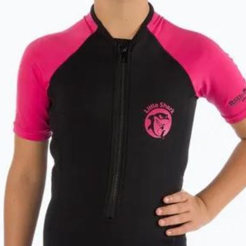 Muta da bambino Cressi Little Shark S/L 2 mm nero/rosa