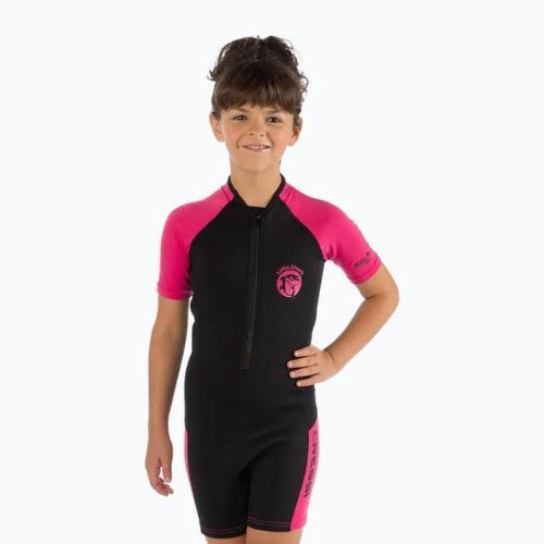 Muta da bambino Cressi Little Shark S/L 2 mm nero/rosa