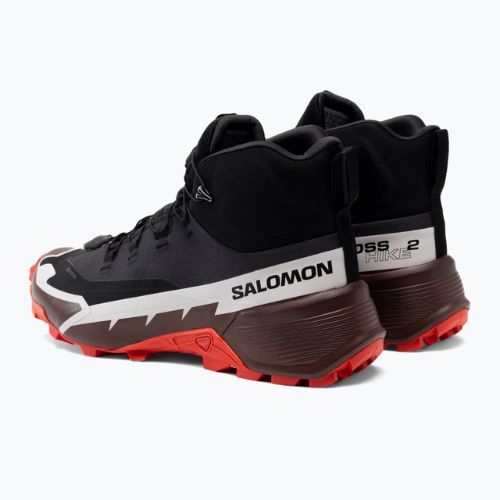Scarpe da trekking da uomo Salomon Cross Hike MID GTX 2 nero/cioccolato amaro/rosso fuoco