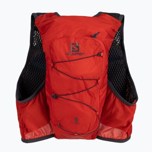Salomon Active Skin 8 set gilet da corsa rosso fuoco/ebano