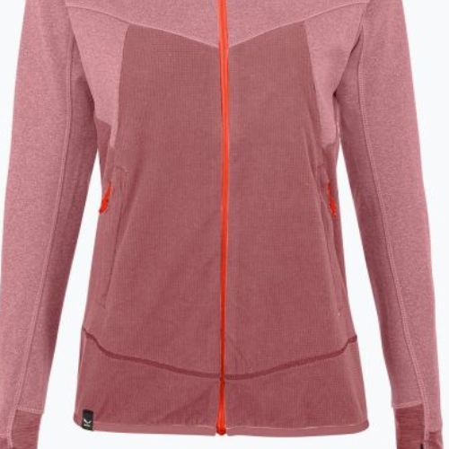 Felpa da trekking Salewa donna Puez Hybrid PL FZ Hoody malva-mood melange/corallo fluo