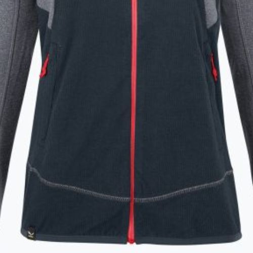 Felpa trekking donna Salewa Puez Hybrid PL FZ Hoody navy blazer melange/fluo coral