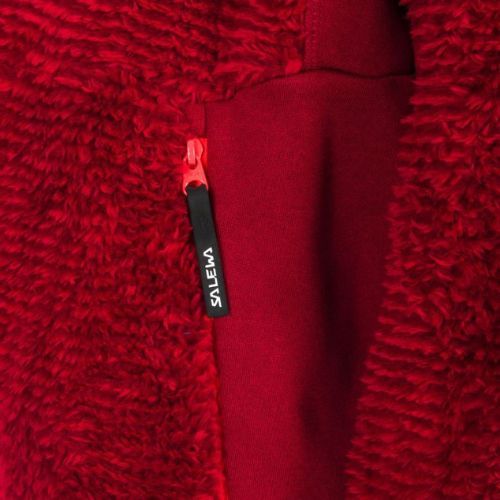 Felpa trekking Salewa da bambino Puez Highloft 2 IT con cappuccio syrah/fluo coral