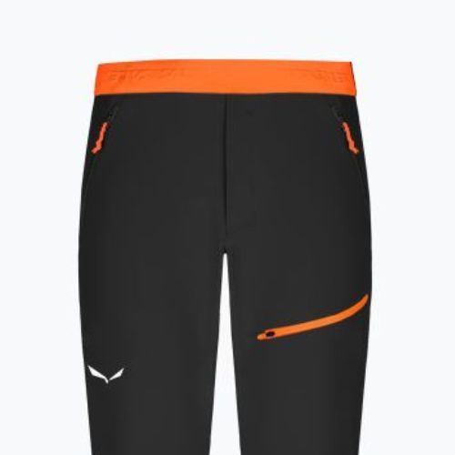 Pantaloni softshell Salewa da uomo Sella DST Lights nero/arancio fluo