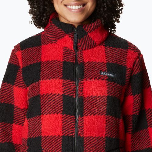 Felpa trekking Columbia West Bend donna, stampa giglio rosso