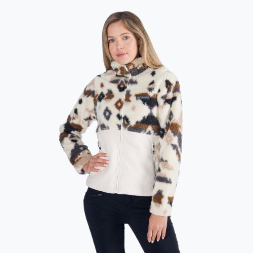 Columbia donna Winter Pass Sherpa felpa trekking con cappuccio stampa mt roccioso/gesso