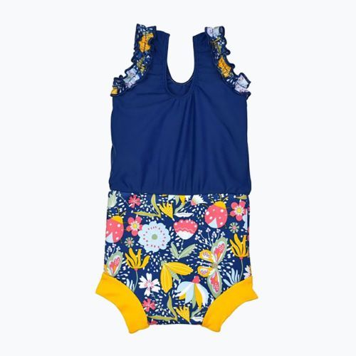 Costume intero per bambini Splash About Happy Nappy Meadow blu navy/giallo