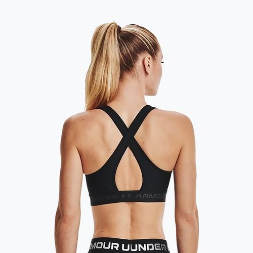Reggiseno fitness Under Armour Crossback Mid nero/nero/grigio