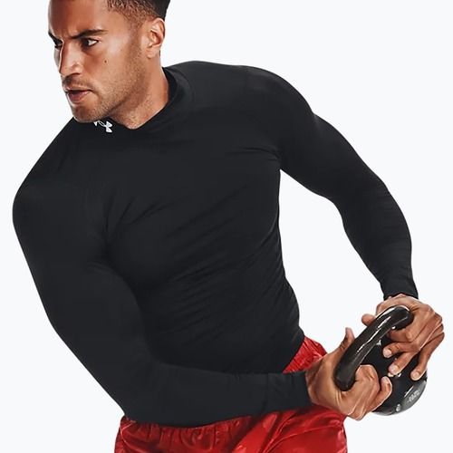 Under Armour uomo manica lunga HG Armour Comp Mock nero/bianco per allenamento
