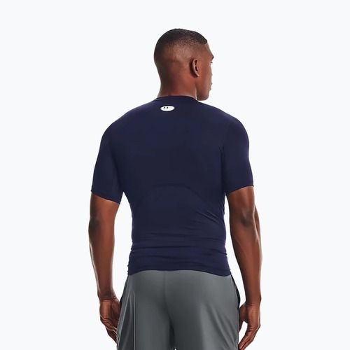 Maglietta da allenamento Under Armour HG Armour Comp midnight navy/bianco da uomo