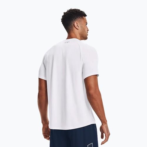 Maglietta da allenamento Under Armour Tech 2.0 da uomo, bianca/grigia, con cappuccio