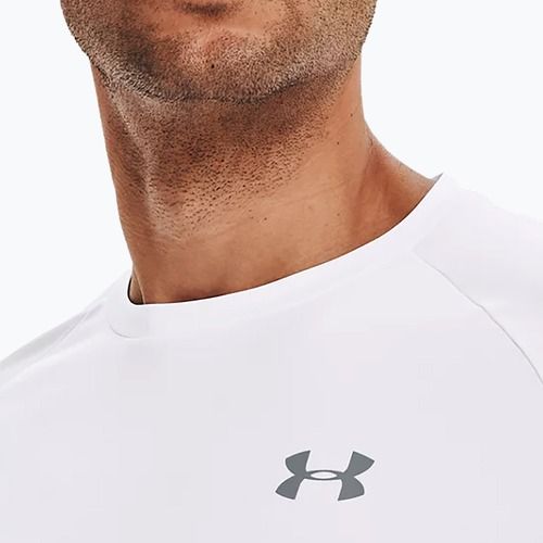 Maglietta da allenamento Under Armour Tech 2.0 da uomo, bianca/grigia, con cappuccio