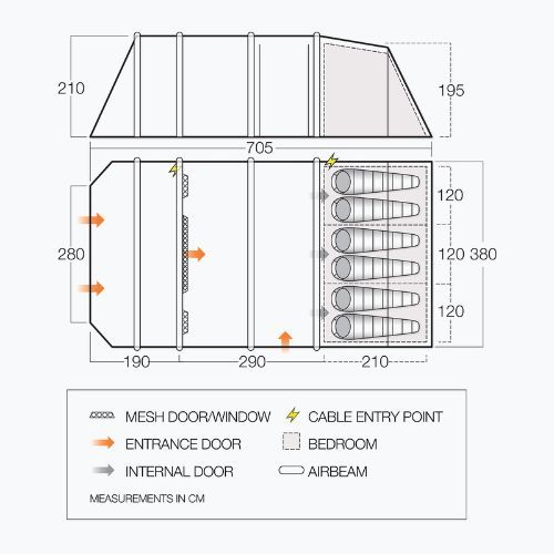 Tenda da campeggio per 8 persone Vango Longleat II Air 800XL