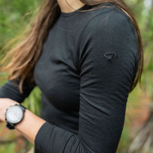 Maglia termica da donna icebreaker 200 Oasis Crewe black