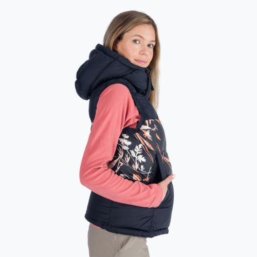 Columbia Pike Lake II Insulated nero/nero stampa fallgrass giacca senza maniche da donna